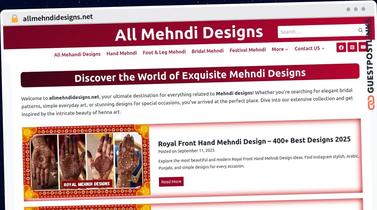 Publish Guest Post on allmehndidesigns.net