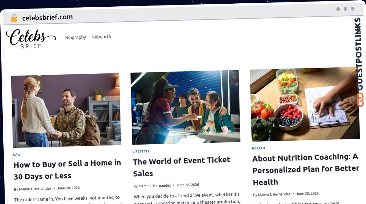 Publish Guest Post on celebsbrief.com