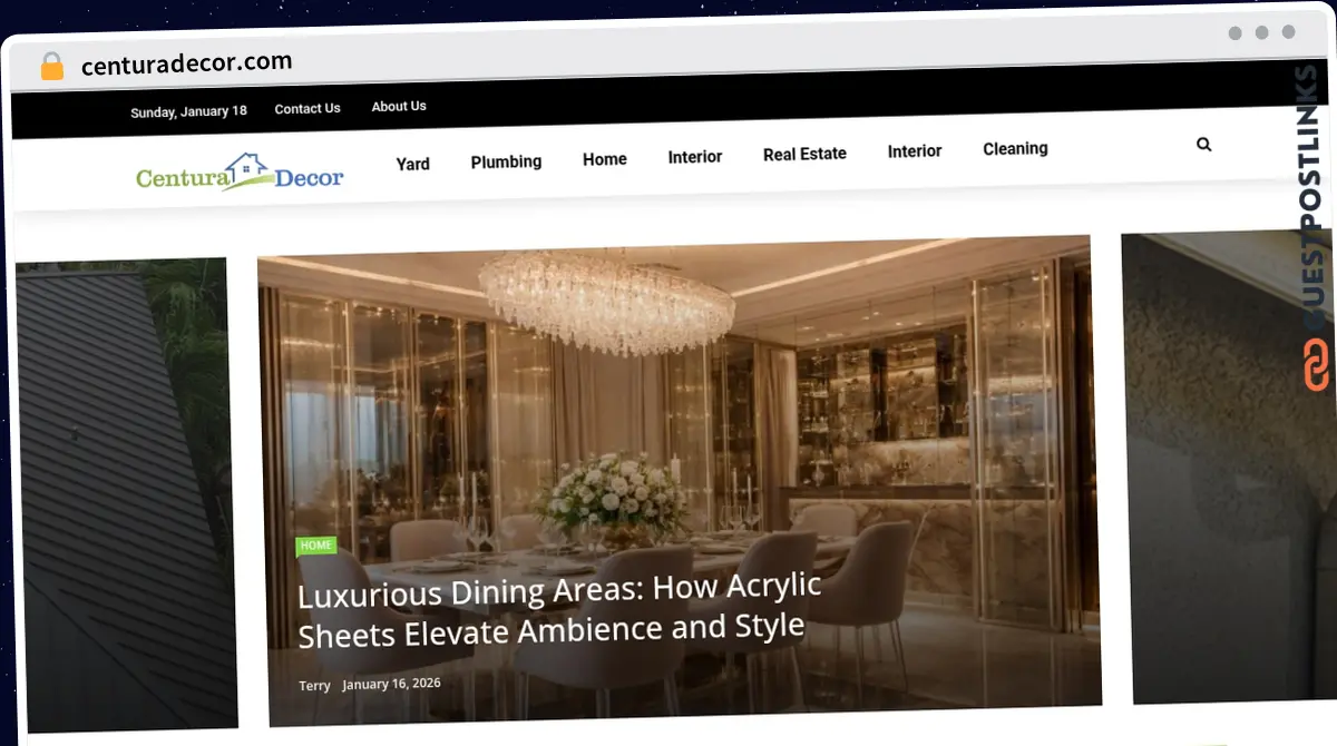 Publish Guest Post on centuradecor.com