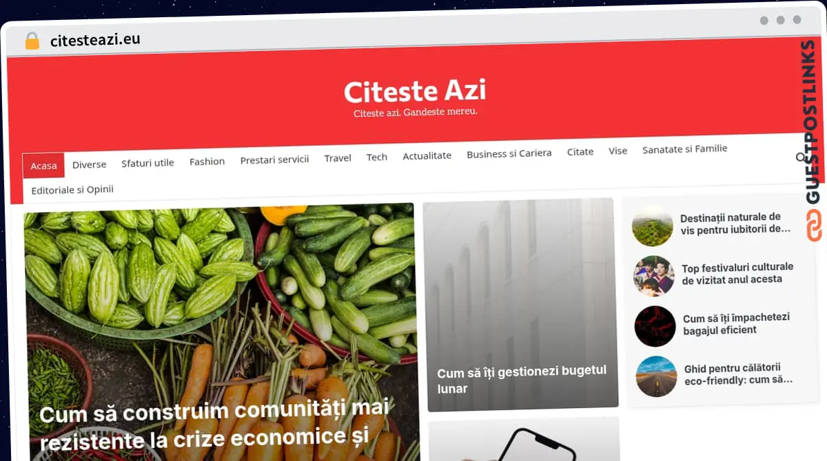 Publish Guest Post on citesteazi.eu