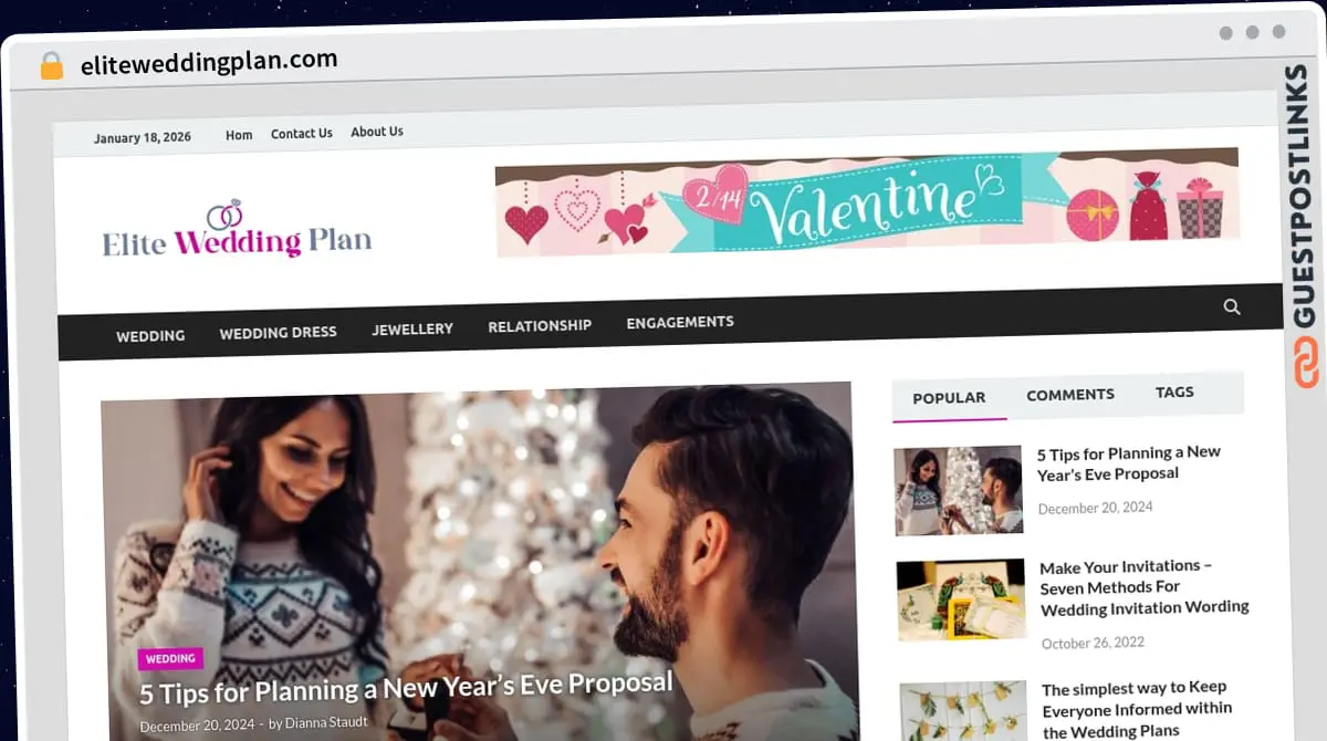 Publish Guest Post on eliteweddingplan.com