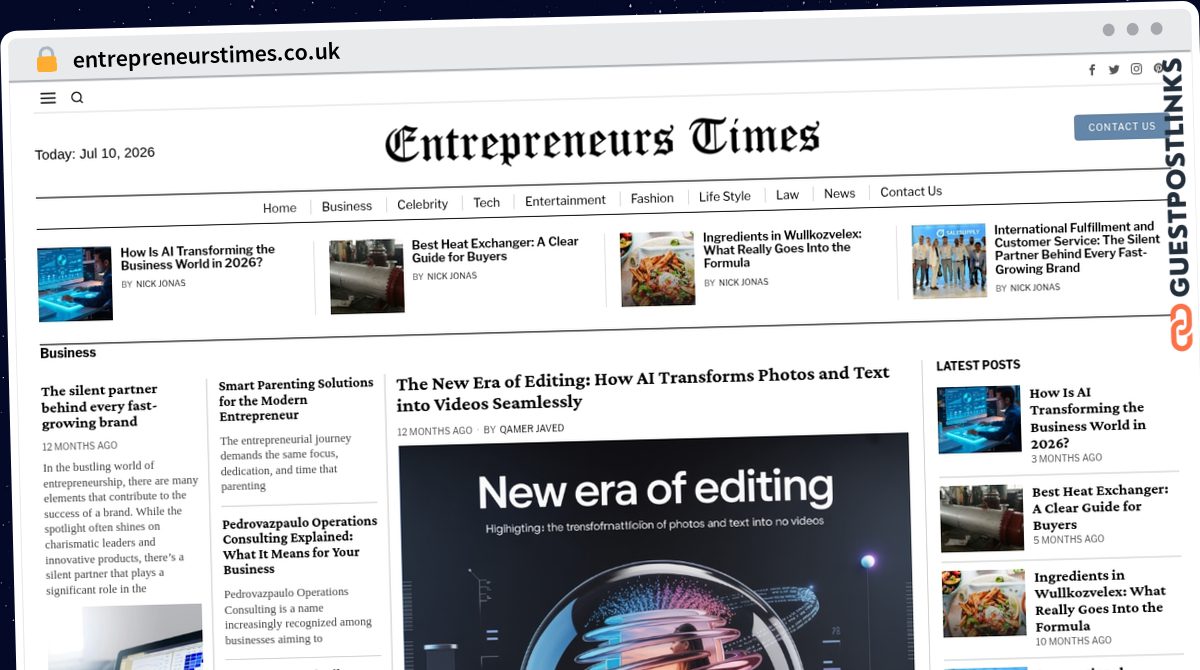 Publish Guest Post on entrepreneurstimes.co.uk