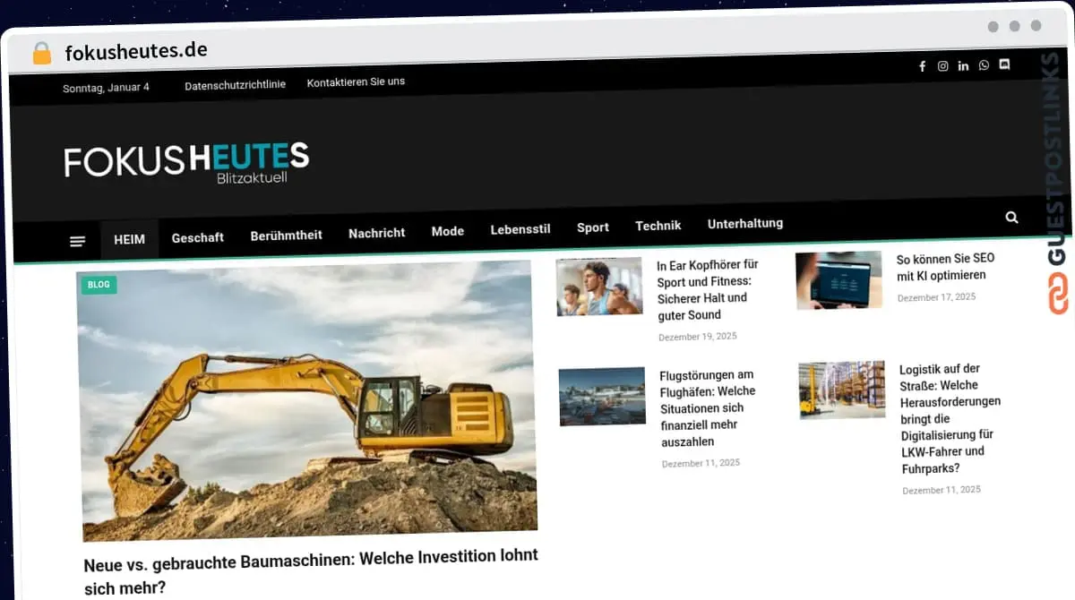 Publish Guest Post on fokusheutes.de