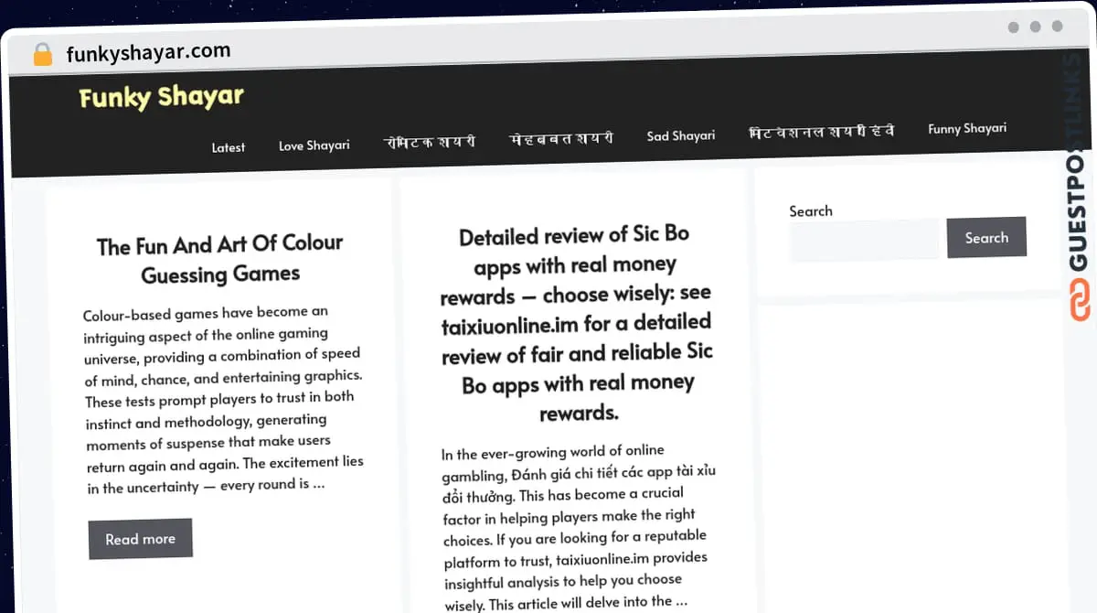 Publish Guest Post on funkyshayar.com