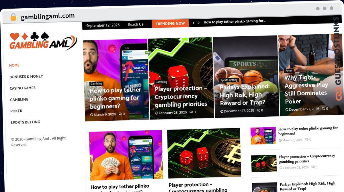 Publish Guest Post on gamblingaml.com