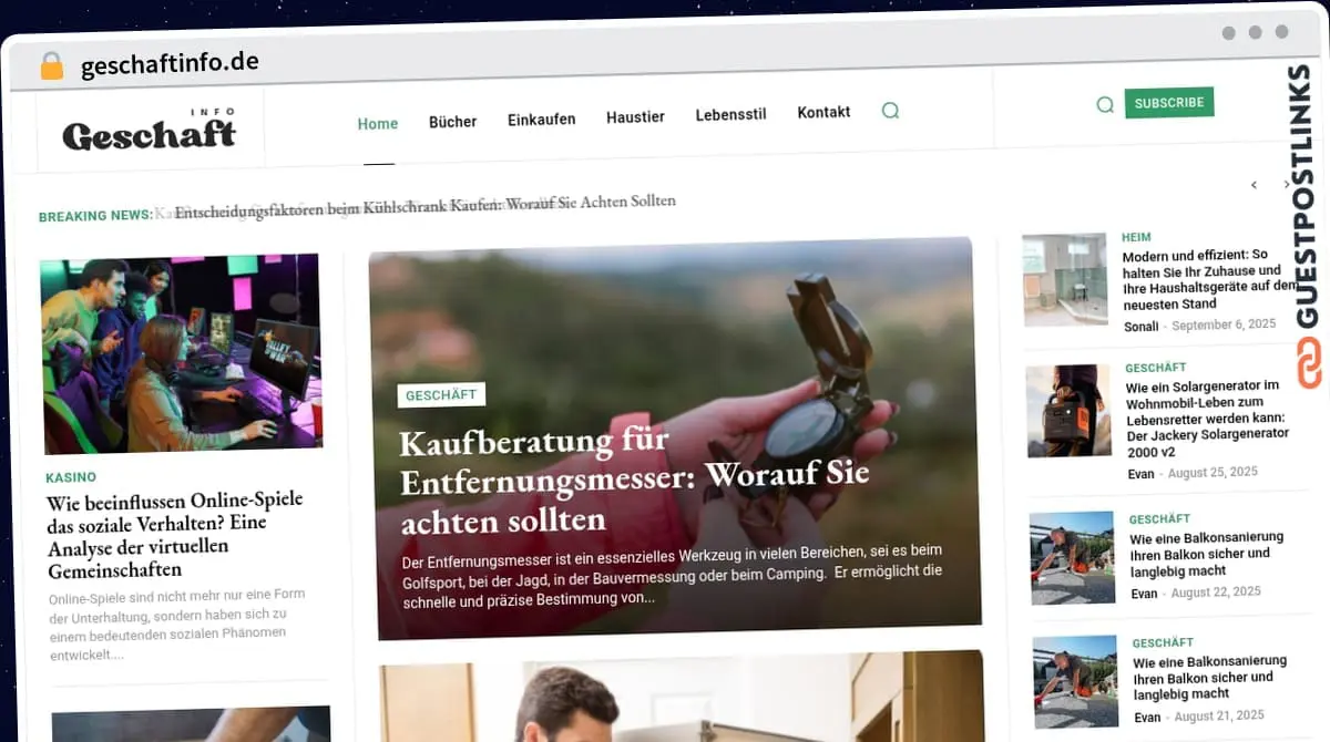 Publish Guest Post on geschaftinfo.de