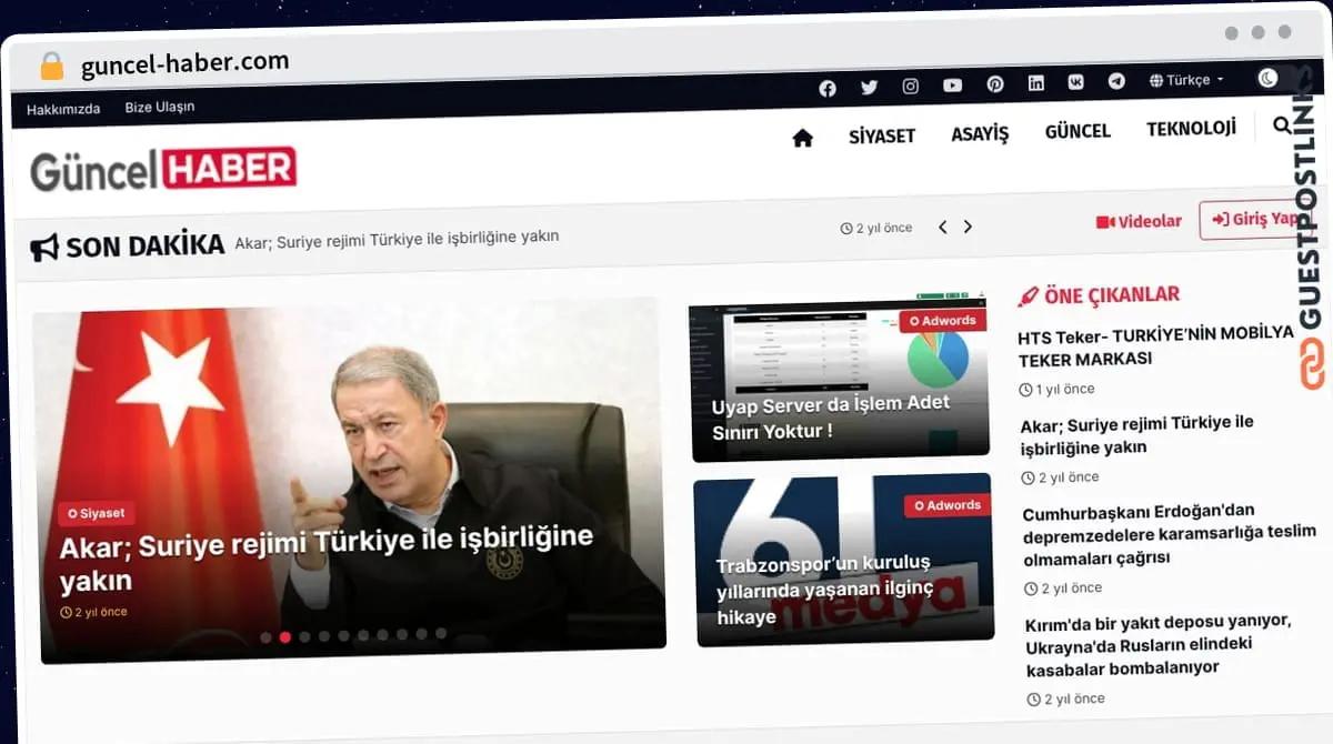 Publish Guest Post on guncel-haber.com