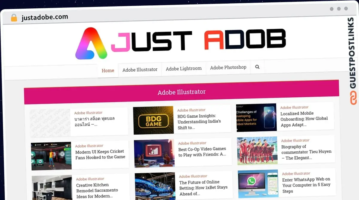 Publish Guest Post on justadobe.com