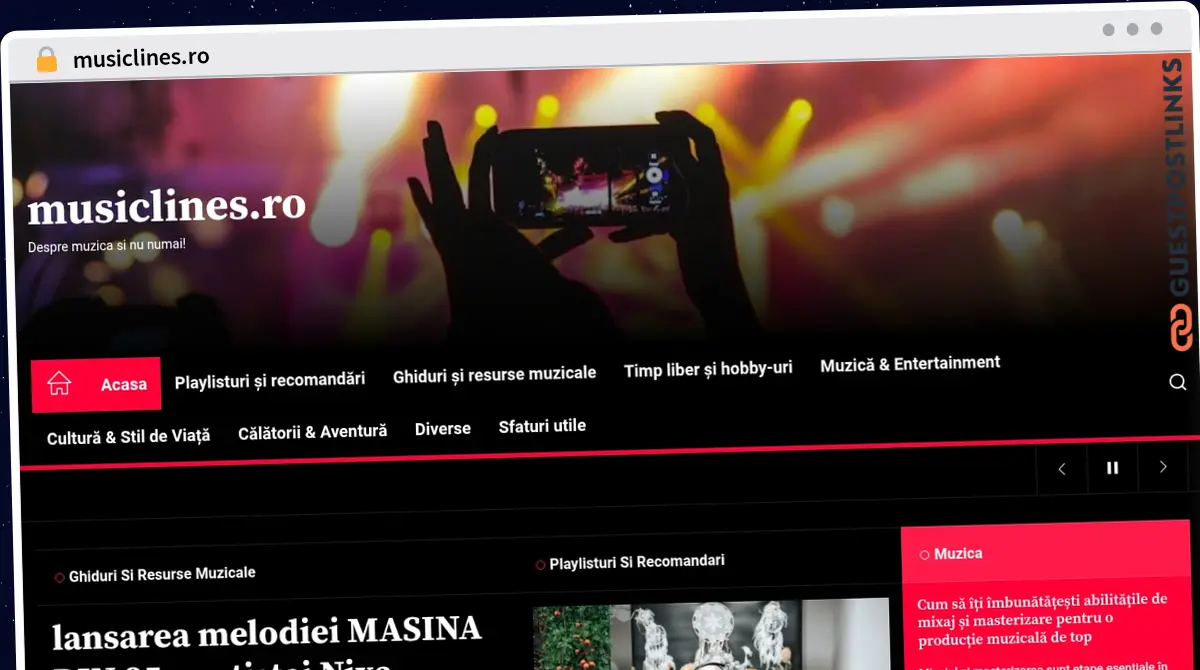 Publish Guest Post on musiclines.ro