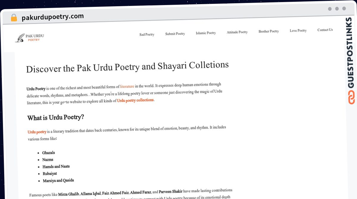 Publish Guest Post on pakurdupoetry.com