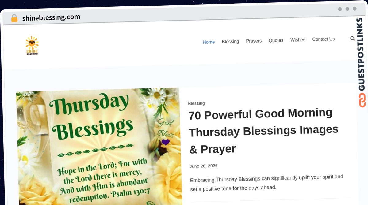 Publish Guest Post on shineblessing.com