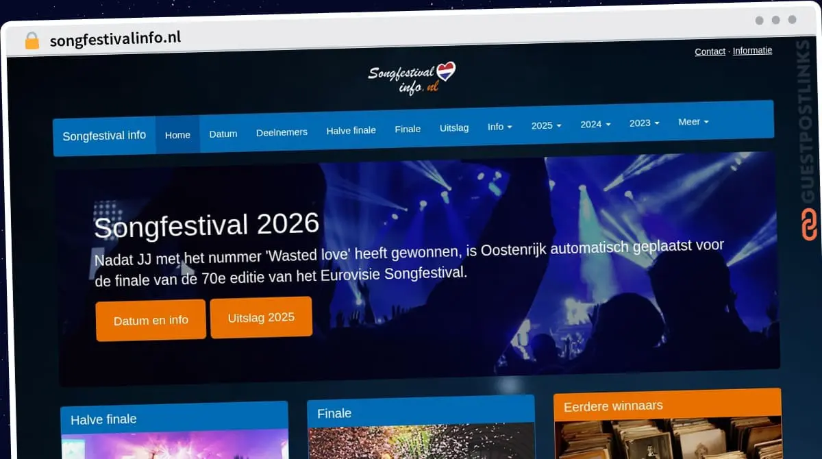 Publish Guest Post on songfestivalinfo.nl