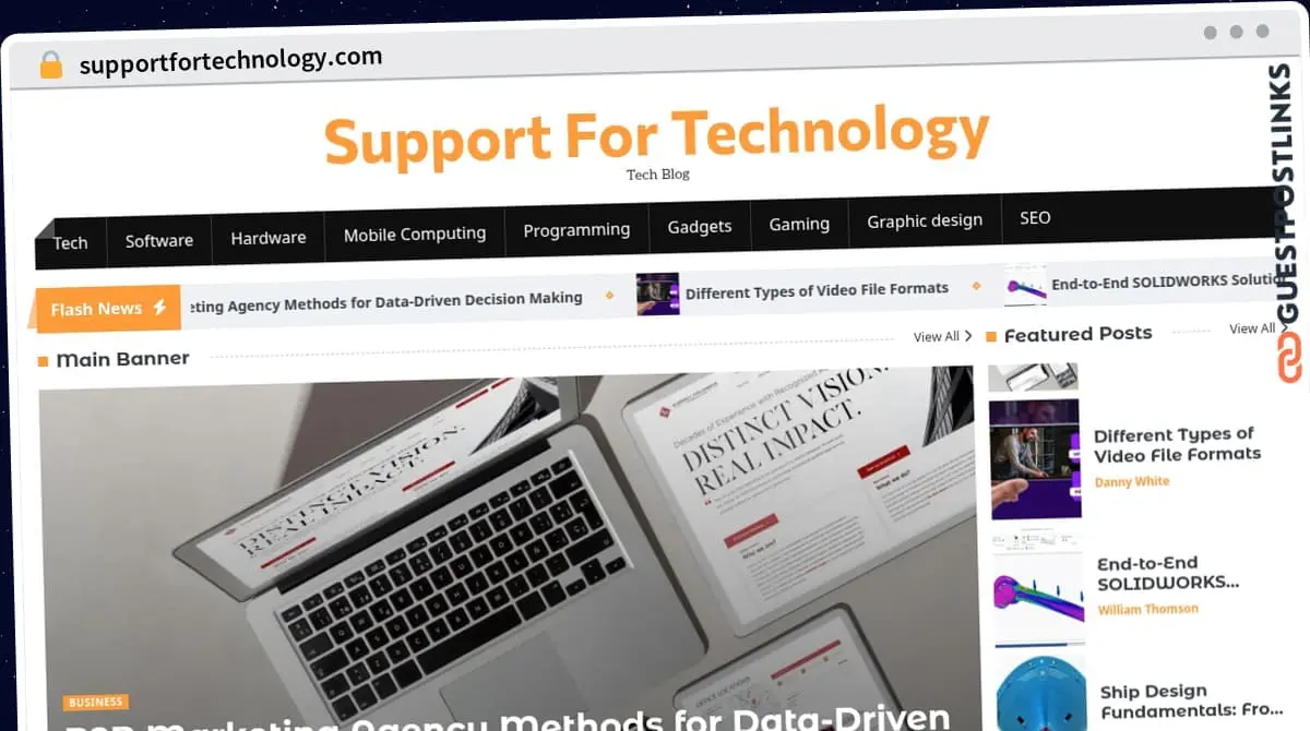 Publish Guest Post on supportfortechnology.com