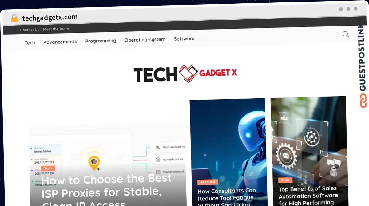 Publish Guest Post on techgadgetx.com