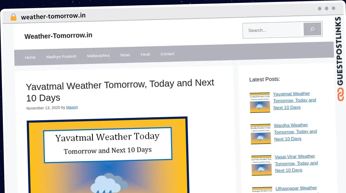 Publish Guest Post on weather-tomorrow.in