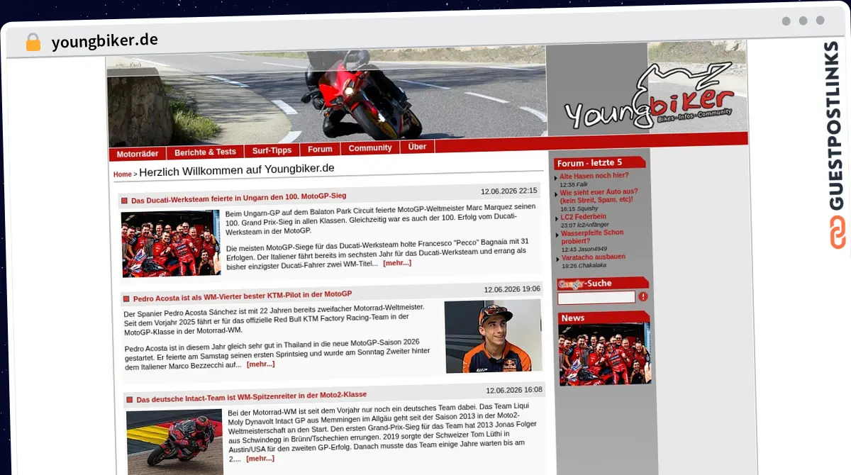 Publish Guest Post on youngbiker.de