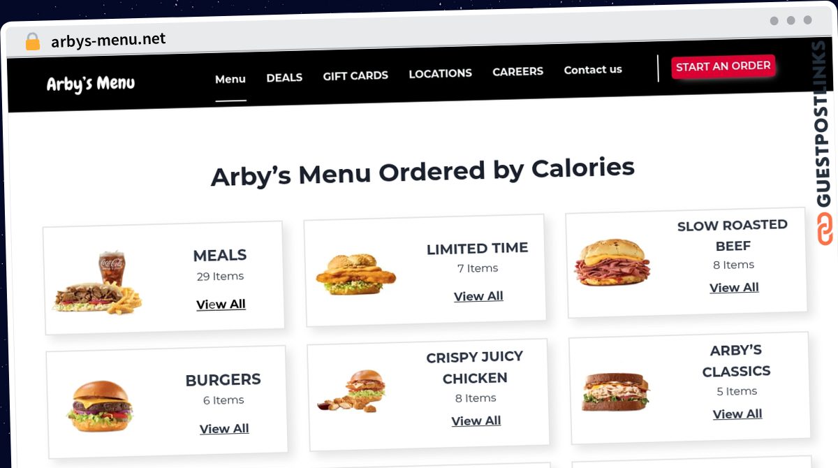 Publish Guest Post on arbys-menu.net