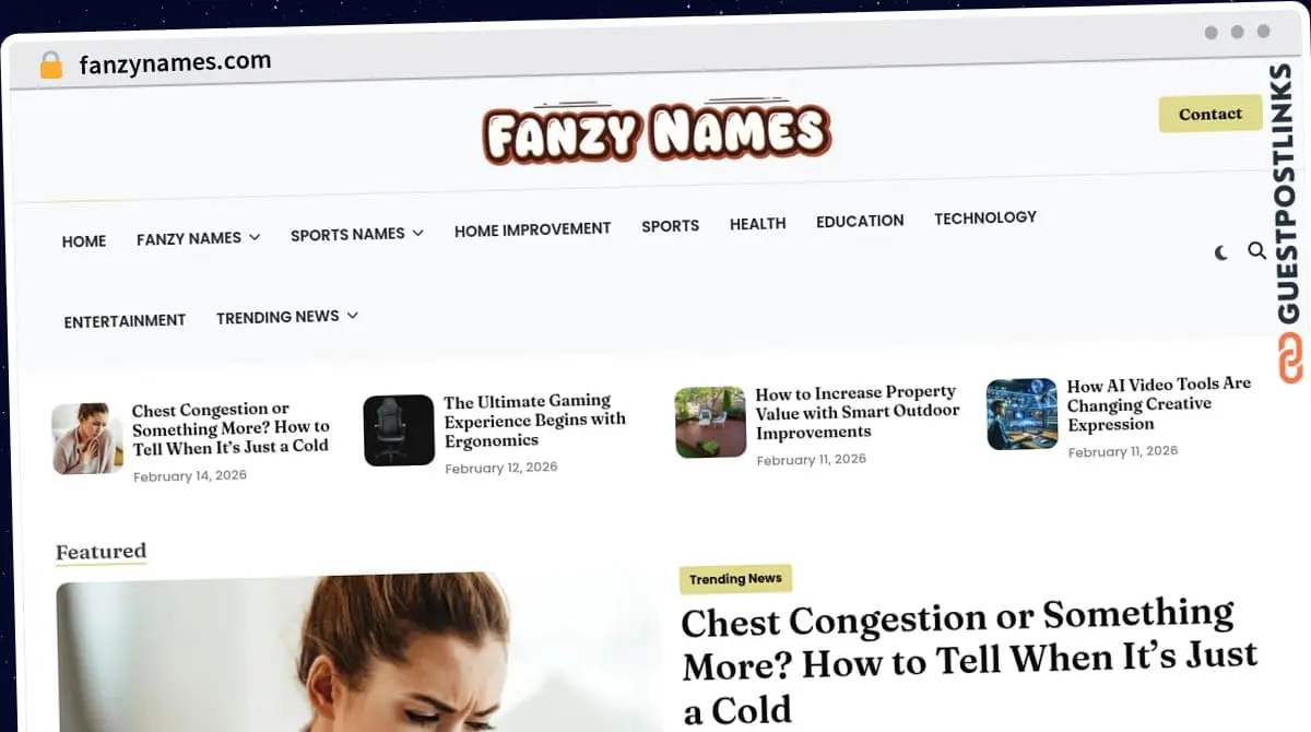 Publish Guest Post on fanzynames.com