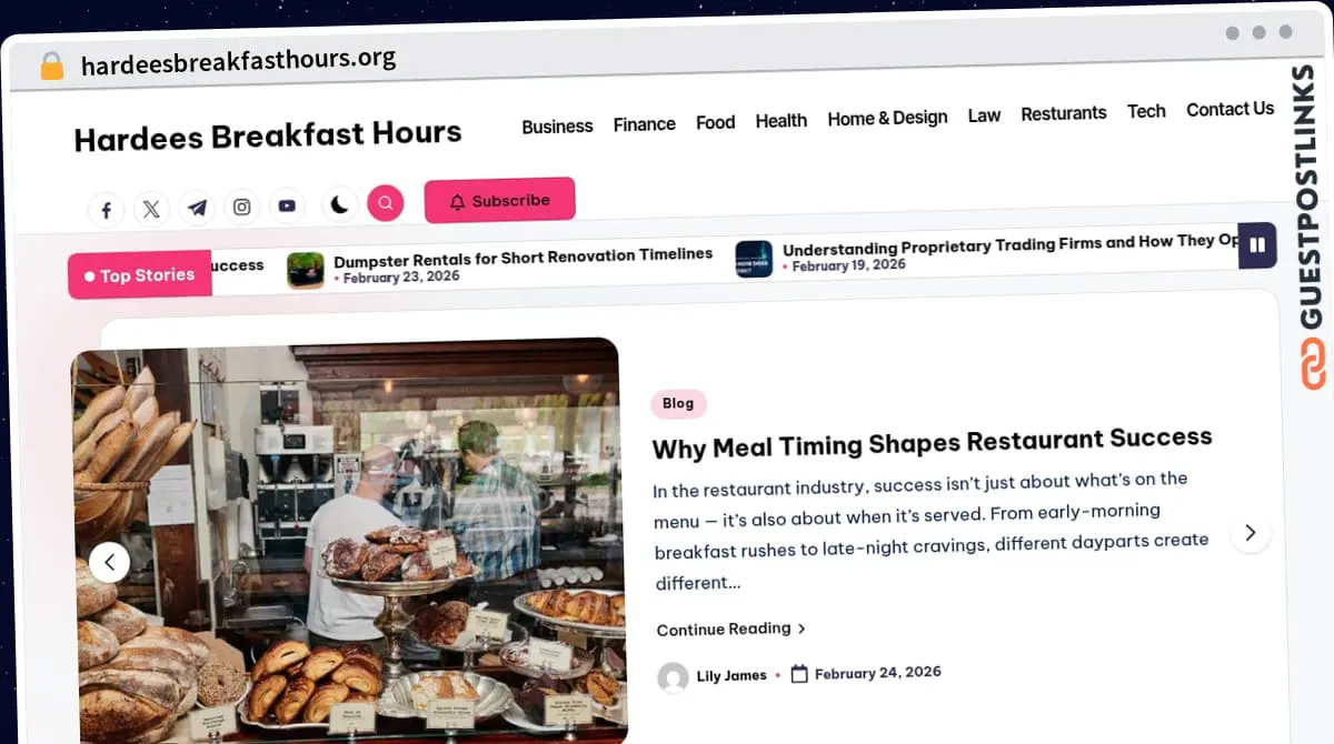 Publish Guest Post on hardeesbreakfasthours.org