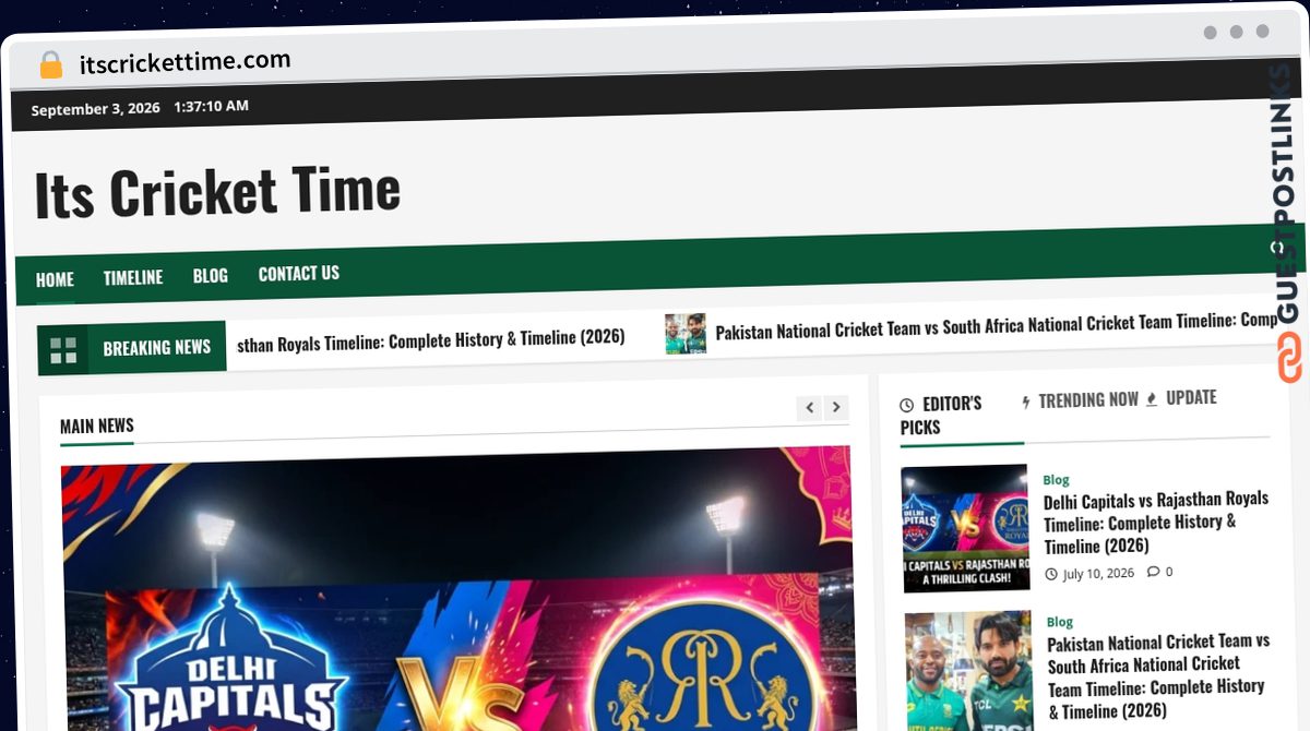 Publish Guest Post on itscrickettime.com