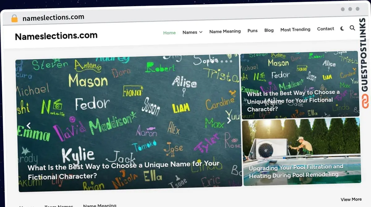 Publish Guest Post on nameslections.com