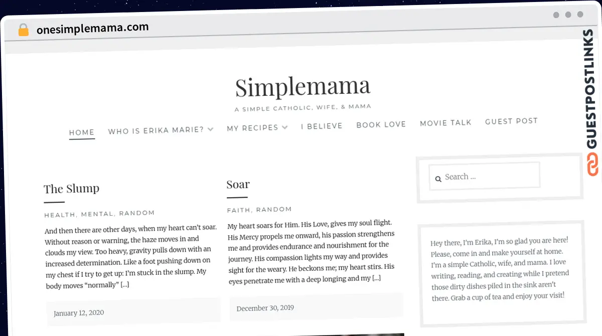 Publish Guest Post on onesimplemama.com