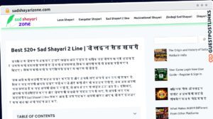 Publish Guest Post on sadshayarizone.com