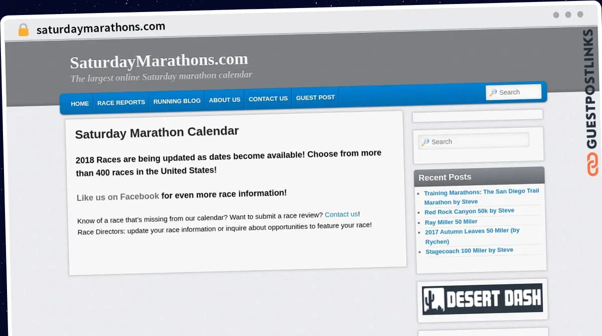Publish Guest Post on saturdaymarathons.com