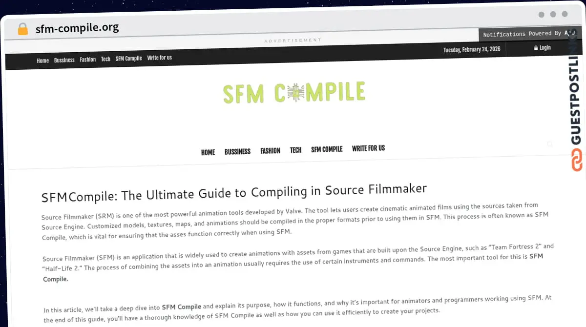 Publish Guest Post on sfm-compile.org