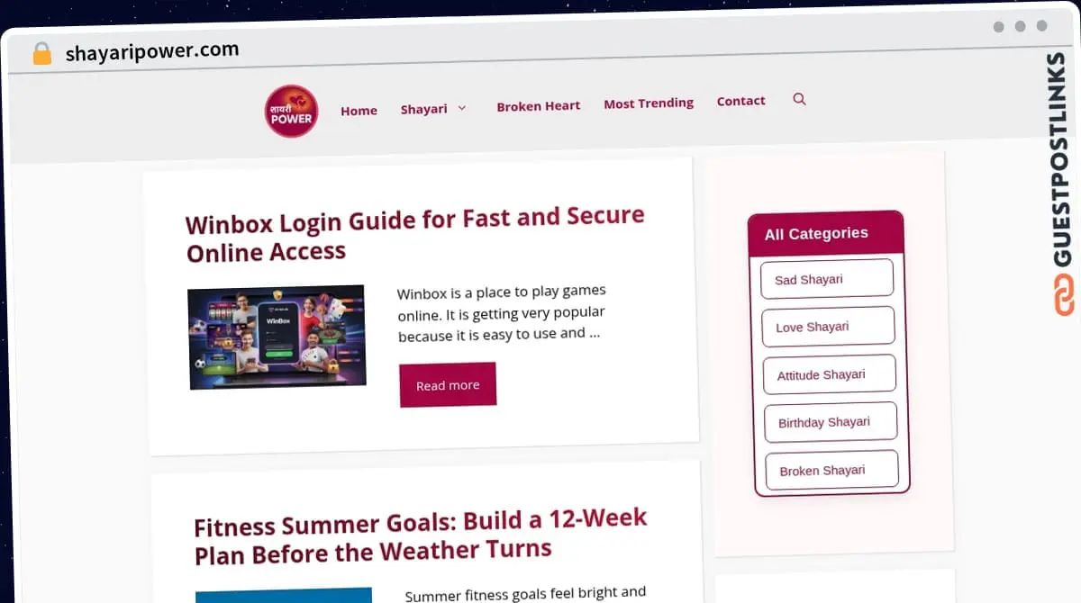 Publish Guest Post on shayaripower.com