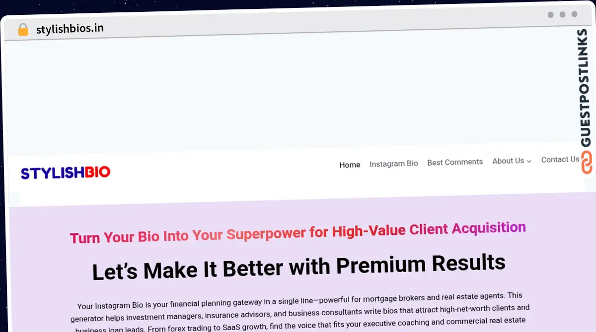 Publish Guest Post on stylishbios.in