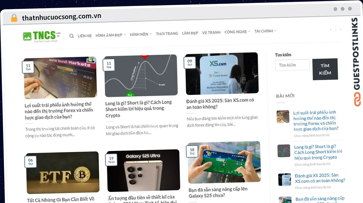 Publish Guest Post on thatnhucuocsong.com.vn