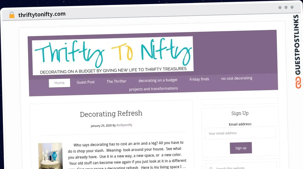 Publish Guest Post on thriftytonifty.com