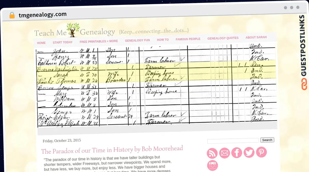 Publish Guest Post on tmgenealogy.com