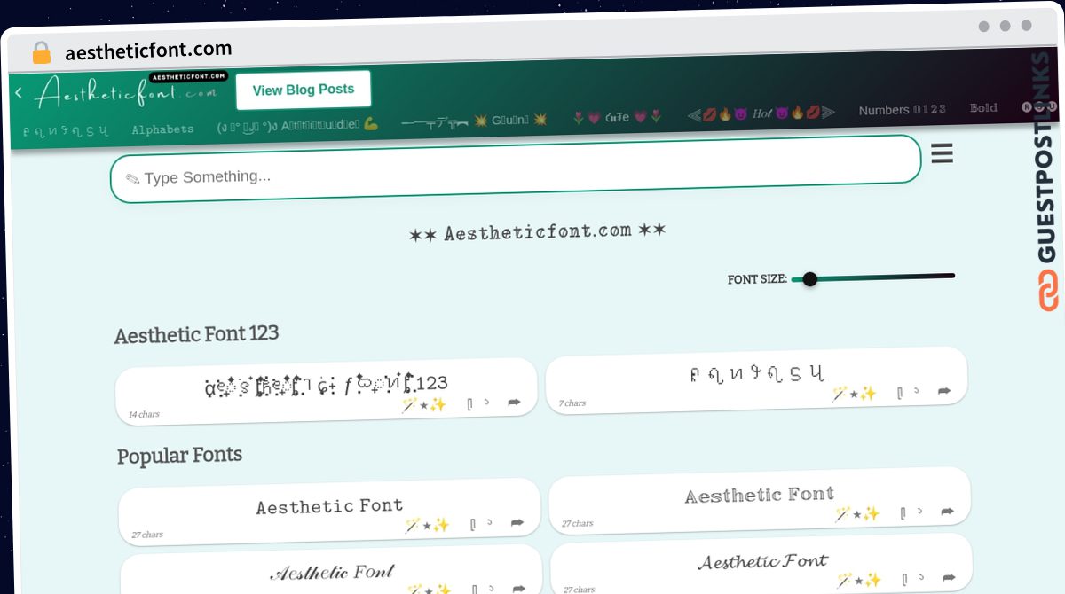 Publish Guest Post on aestheticfont.com