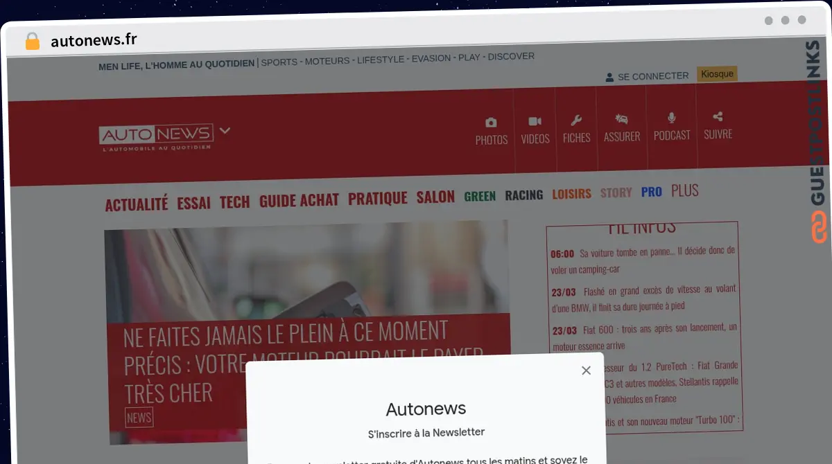 Publish Guest Post on autonews.fr
