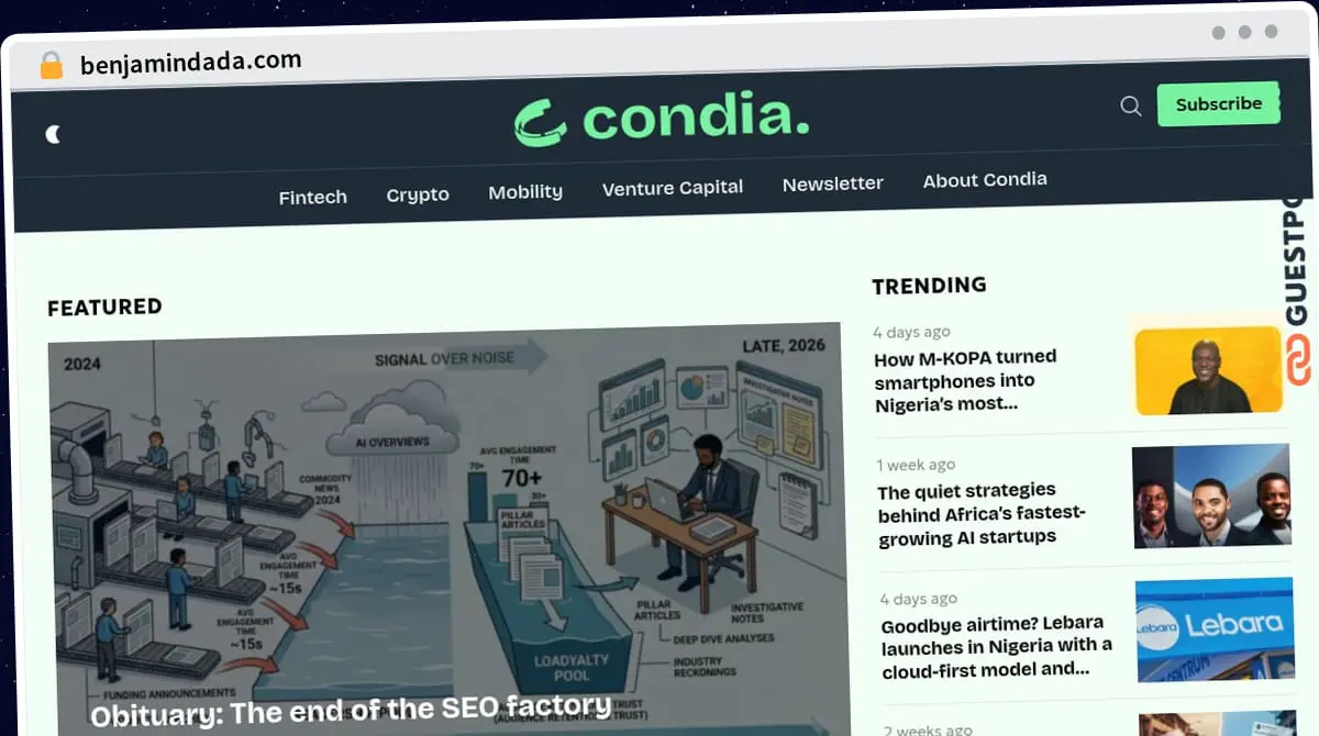 Publish Guest Post on benjamindada.com