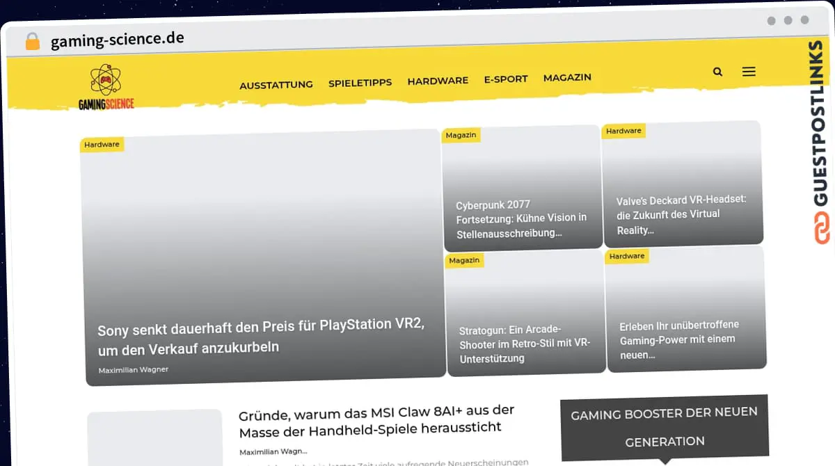 Publish Guest Post on gaming-science.de