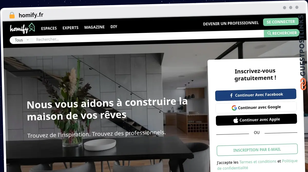 Publish Guest Post on homify.fr