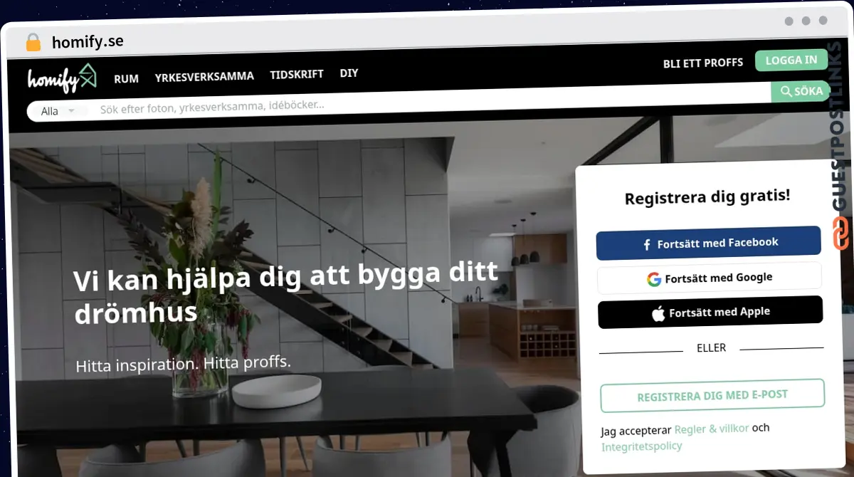 Publish Guest Post on homify.se