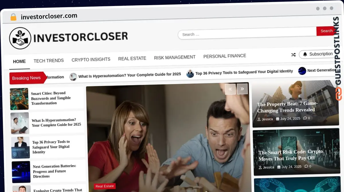 Publish Guest Post on investorcloser.com