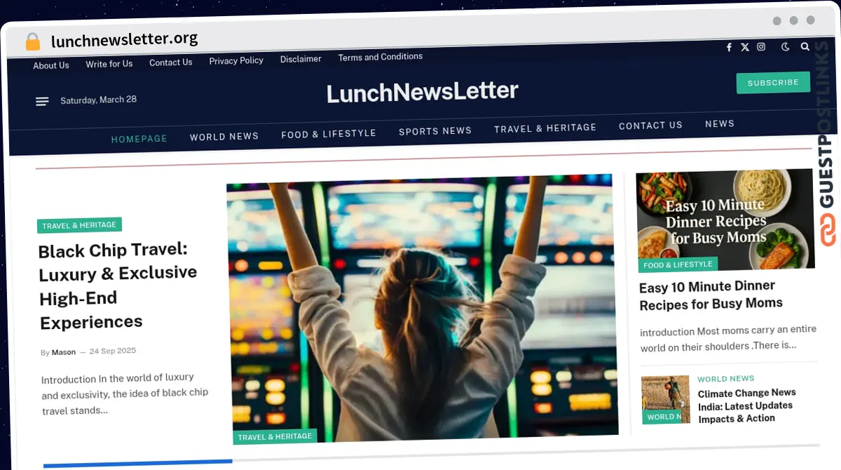 Publish Guest Post on lunchnewsletter.org