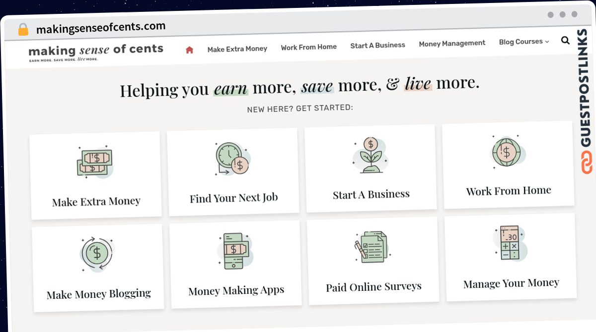 Publish Guest Post on makingsenseofcents.com
