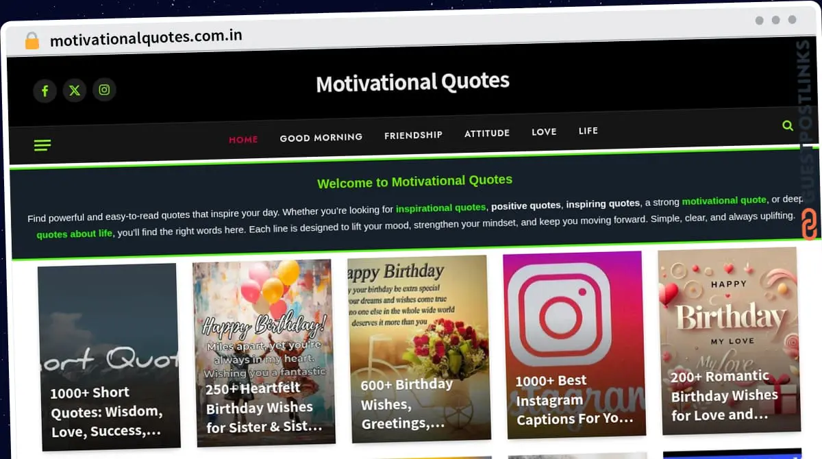 Publish Guest Post on motivationalquotes.com.in