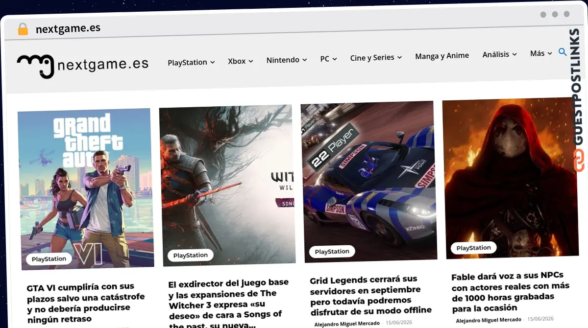 Publish Guest Post on nextgame.es