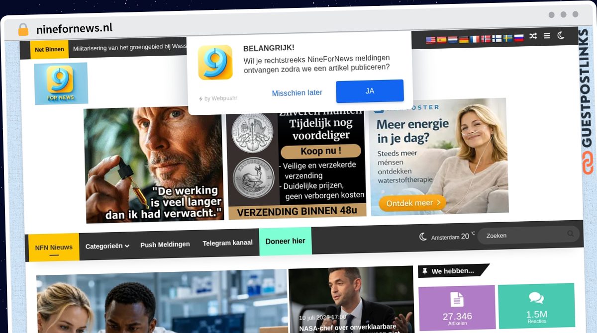 Publish Guest Post on ninefornews.nl