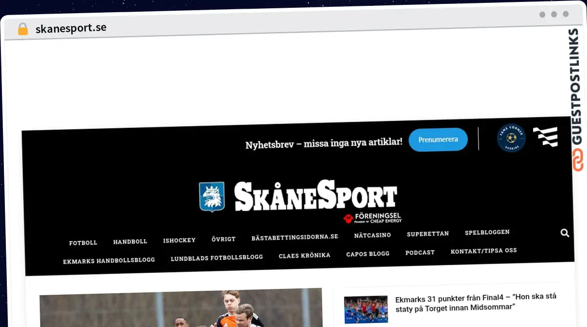 Publish Guest Post on skanesport.se