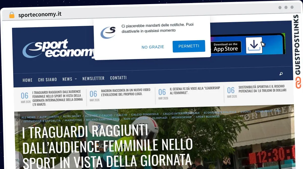Publish Guest Post on sporteconomy.it