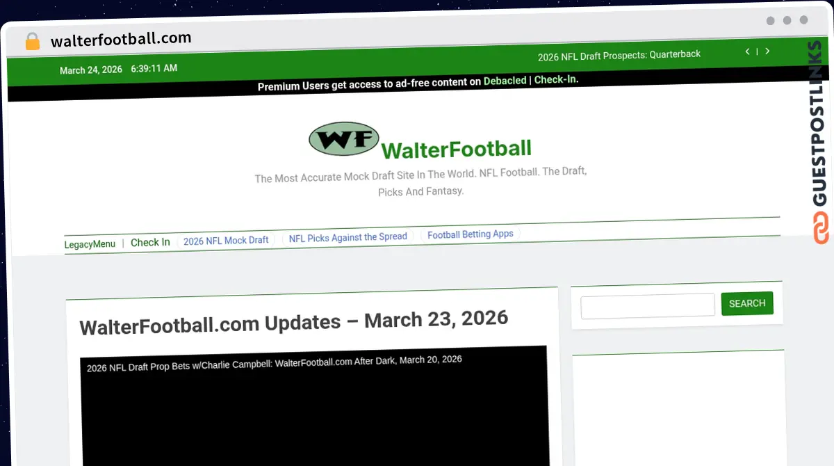 Publish Guest Post on walterfootball.com