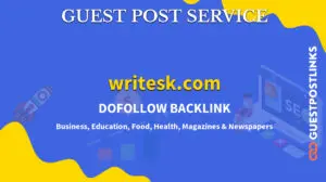Buy Guest Post on writesk.com
